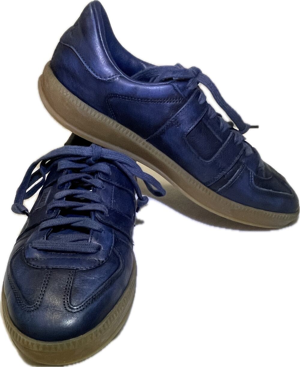 P448 Unisex Blue Leather Sneaker Size EU 40 Made in Italy Excellent